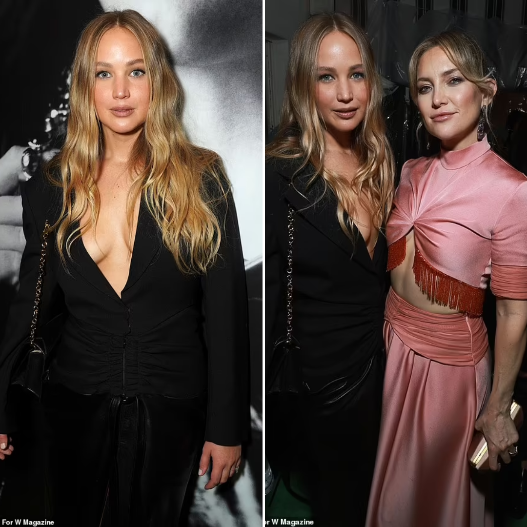 Cover Image for Jennifer Lawrence makes the rare move of almost spilling out of her PLUNGING top at a SAG party… a year after welcoming son Cy