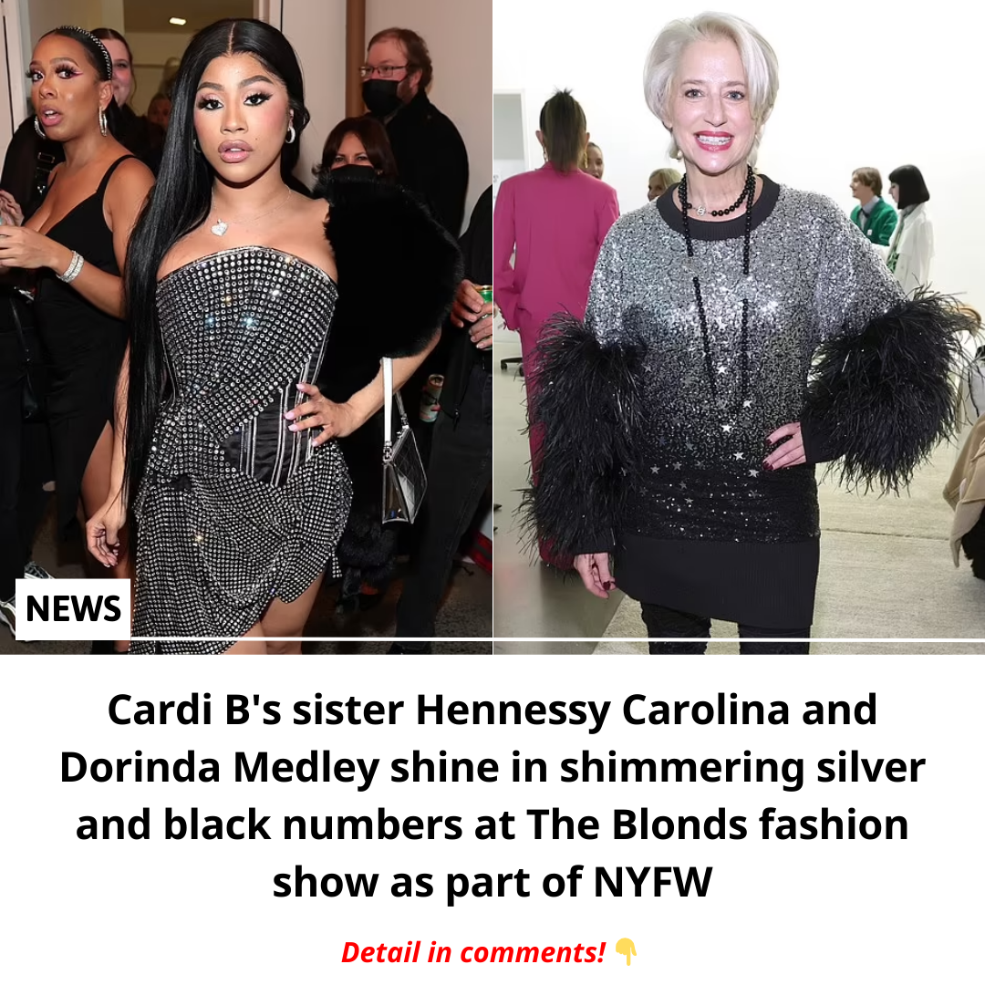 Cover Image for Cardi B’s sister Hennessy Carolina and Dorinda Medley shine in shimmering silver and black numbers at The Blonds fashion show as part of NYFW