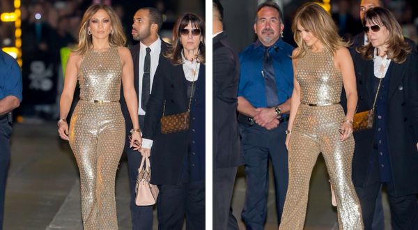 Cover Image for Jennifer Lopez demands she subtly shops at bargain retailers… while wearing a $12,000 planner jumpsuit on Jimmy Kimmel Live