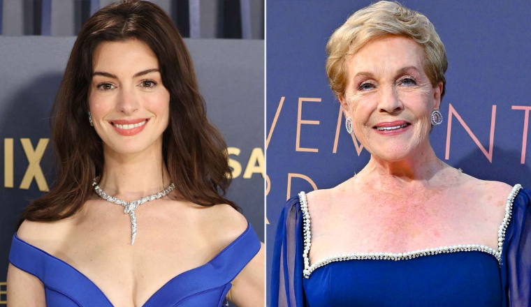 Cover Image for Anne Hathaway Reveals What “Princess Diaries” Costar Julie Andrews Taught Her