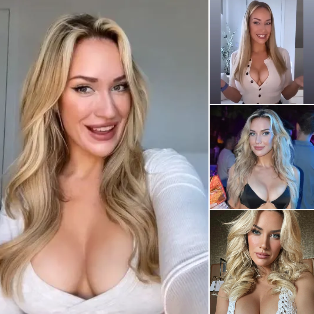 Cover Image for FAKE PAIGES Paige Spiranac almost pops out of shirt as she puts on busty display while warning about fake accounts impersonating her